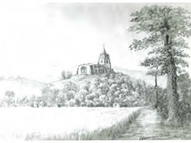 Copy Of Sketch Drawn By Rev. Wroth In 1824 The Church Before The Firs